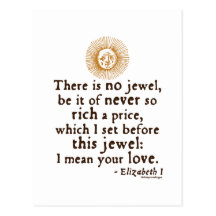 Elizabeth I "Golden Speech" Quote Postcard
