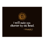 Elizabeth I Quote on Beheading Post Cards