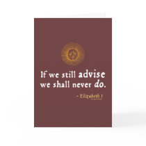 Elizabeth I Quote on Indecision Card