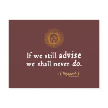 Elizabeth I Quote on Indecision Post Card