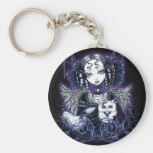 Elizabeth White Persian Cat Angel Keychain