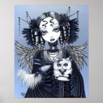 Elizabeth White Persian Cat Angel Poster
