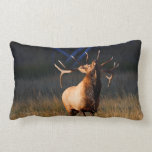 Elk Charging Throw Pillow