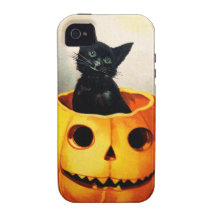Ellen H. Clapsaddle: Black Cat in Jack O'Lantern Vibe iPhone 4 Case