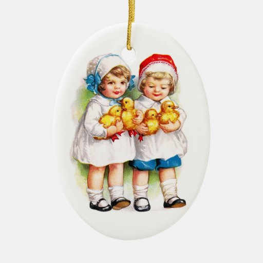 Ellen H. Clapsaddle: Children with Ducklings Christmas Tree Ornament