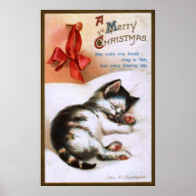 Ellen H. Clapsaddle: Christmas Kitten Poster