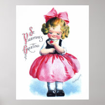 Ellen H. Clapsaddle: Girl with Heart Poster
