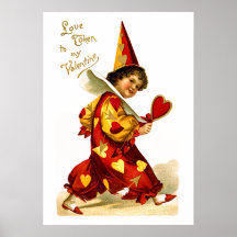 Ellen H. Clapsaddle: Harlequin with Heart Poster