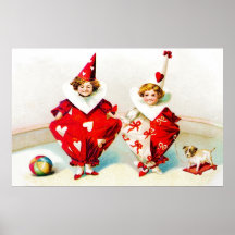 Ellen H. Clapsaddle Pierrot Children Valentine Posters