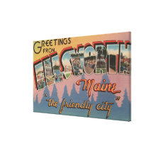 Ellsworth, Maine - Large Letter Scenes Canvas Prints