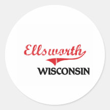 Ellsworth Wisconsin City Classic Stickers