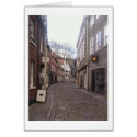 Elm Hill, Norwich on a grey day in April Greeting Card