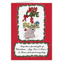 Elman the Elephant bearing Holiday Gifts Cards
