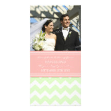 Elopement Announcement Photo Card Coral Chevron