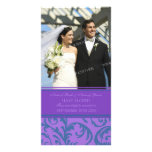 Elopement Announcement Photo Card Teal and Purple