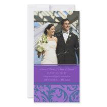 Elopement Announcement Photo Card Teal and Purple
