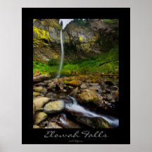 Elowah Falls Poster with custimizable title