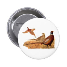 Elusive Pheasant Bird Hunting Pinback Button