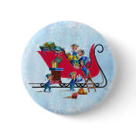 ELVES FILLING SANTA'S SLEIGH by SHARON SHARPE buttons
