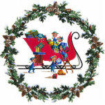 ELVES & SLEIGH by SHARON SHARPE photo sculptures