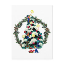 ELVES, TREE & FIR WREATH by SHARON SHARPE Postcards