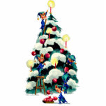 ELVES TRIMMING the CHRISTMAS TREE by SHARON SHARPE photo sculptures