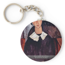 Elvira With A White Collar By Modigliani Amedeo Key Chain
