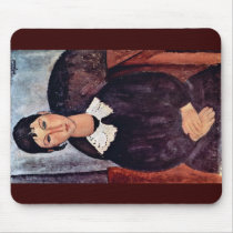 Elvira With A White Collar By Modigliani Amedeo Mouse Pads