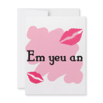 Em yeu an - Vietnamese I love you Custom Invites