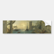 Embarkation of the Queen of Sheba - Claude Lorrain Bumper Sticker