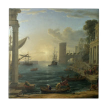 Embarkation of the Queen of Sheba - Claude Lorrain Tiles