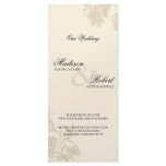 Embassy Ecru Creme Floral Wedding Program Card Custom Rack Card