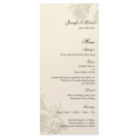 Embassy Floral Ecru Creme Wedding Menu Card Rack Card