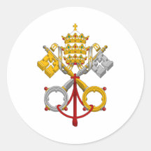 Emblem of the Papacy Official Pope Symbol Coat Round Stickers