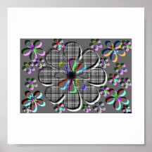 embossed flower poster