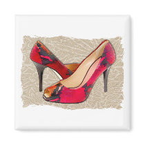 Embossed Leather Reptile Pumps
