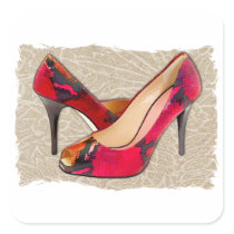 Embossed Leather Reptile Pumps