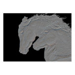 Embossed Look Silver Horses business cards