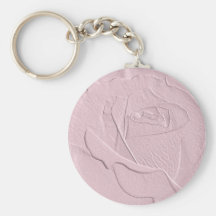 Embossed Soft Pink Rose Keychain