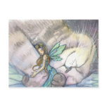 Embrace Cat and Fairy Postcard