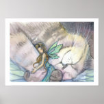 Embrace Cat and Fairy Poster
