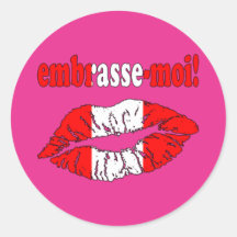 Embrasse-Moi - Kiss Me in Canadian - Flirting Round Sticker
