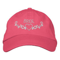 EMBROIDERED BRIDE & HEART CREST BASEBALL CAP