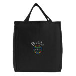 Embroidered Bride's Tote Bag With Dragonfly embroidered bags
