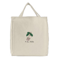 Custom Embroidered Cotton Canvas Side Pocket Bag |Personalized