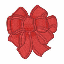 EMBROIDERED CHRISTMAS BOW LADIES SHIRT