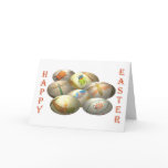 Embroidered easter eggs greeting card