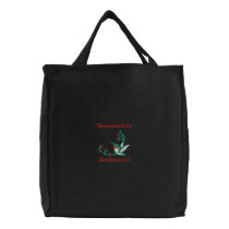 Embroidered Hummingbird Tote Embroidered Tote Bag