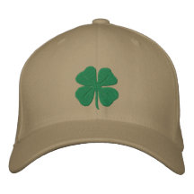 Embroidered Irish Four Leaf Clover Baseball Cap