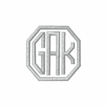 Embroidered Monogram Initials Long Sleeve Polo